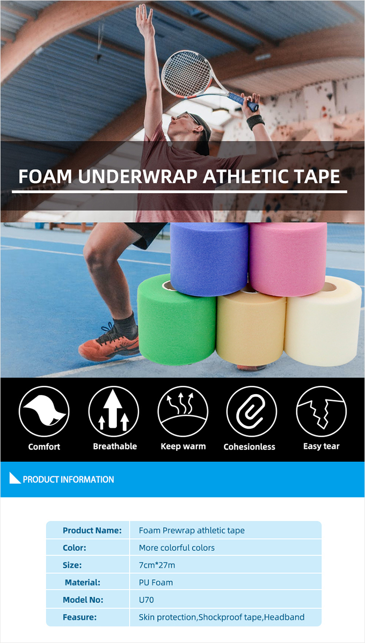 1 Roll Medical Sports Foam Wrap Soft Underwrap Sport Physio Tape Bandage  Body Strapping 7cm X 2700cm